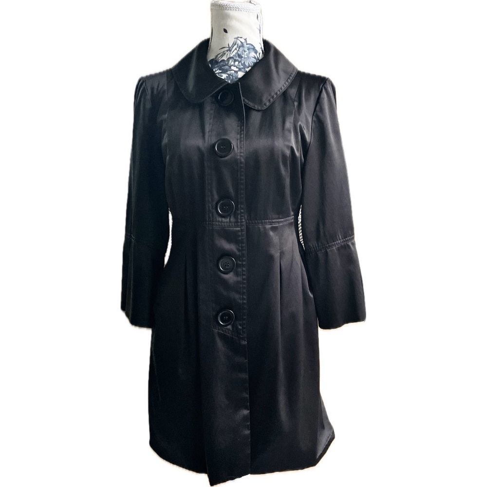 AGB | S / 8 | Pea Coat Babydoll 3/4 Flare Sleeve Glam Classic Button Down Coat